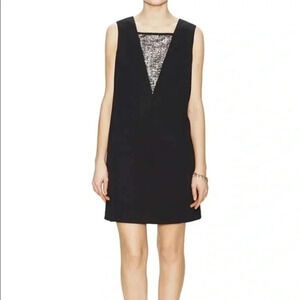 Shoshanna Size 2 Black Sleeveless Sequin Accent Shift Cora Dress NEW!